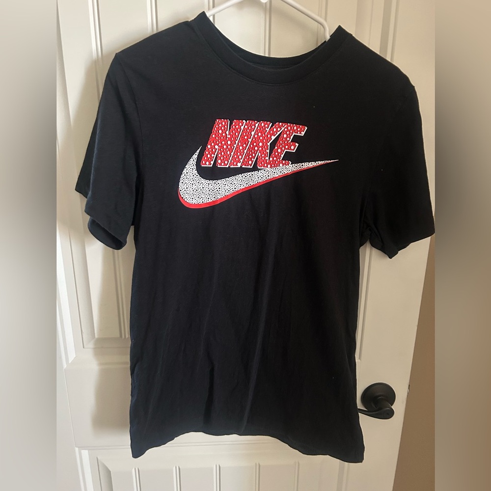 Nike Black Tee with Red and White Logo
